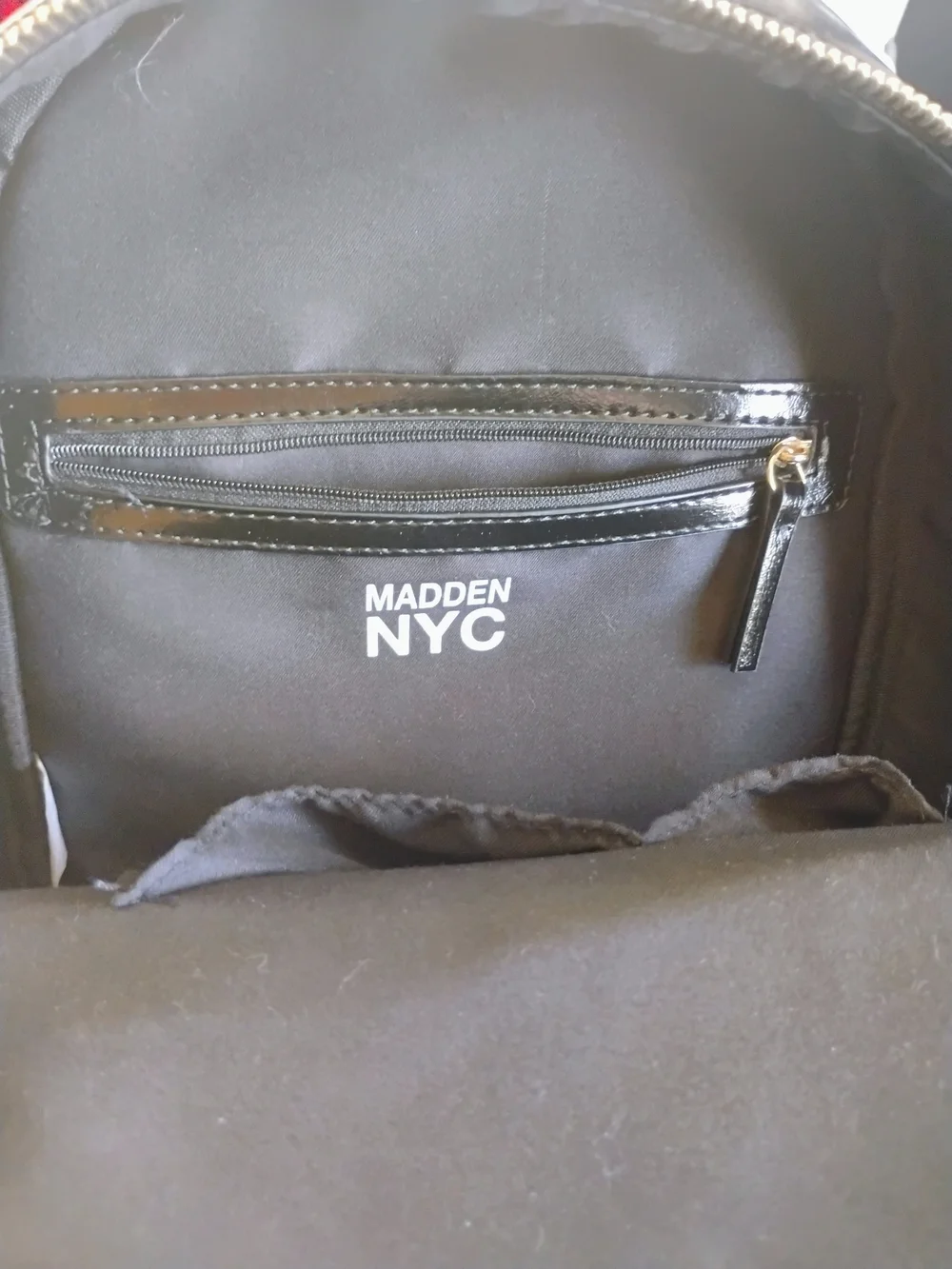 Black Patent Mini Backpack
